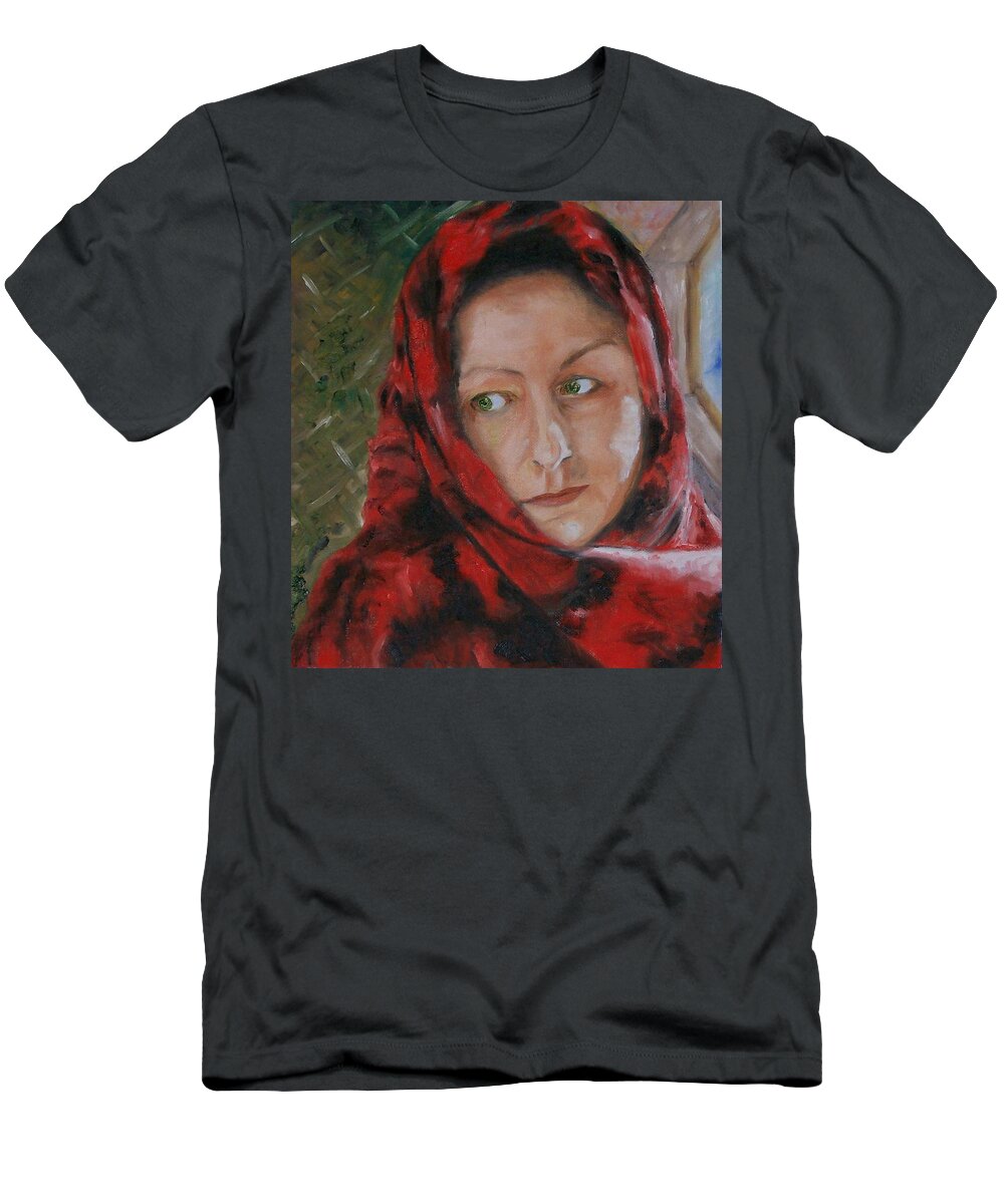 Oil T-Shirt featuring the painting The Glance by Stephen King