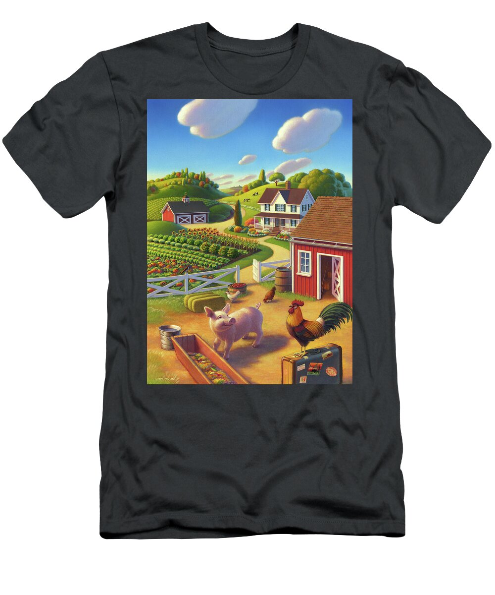 Farm Scene T-Shirt featuring the painting Welcome Home by Robin Moline