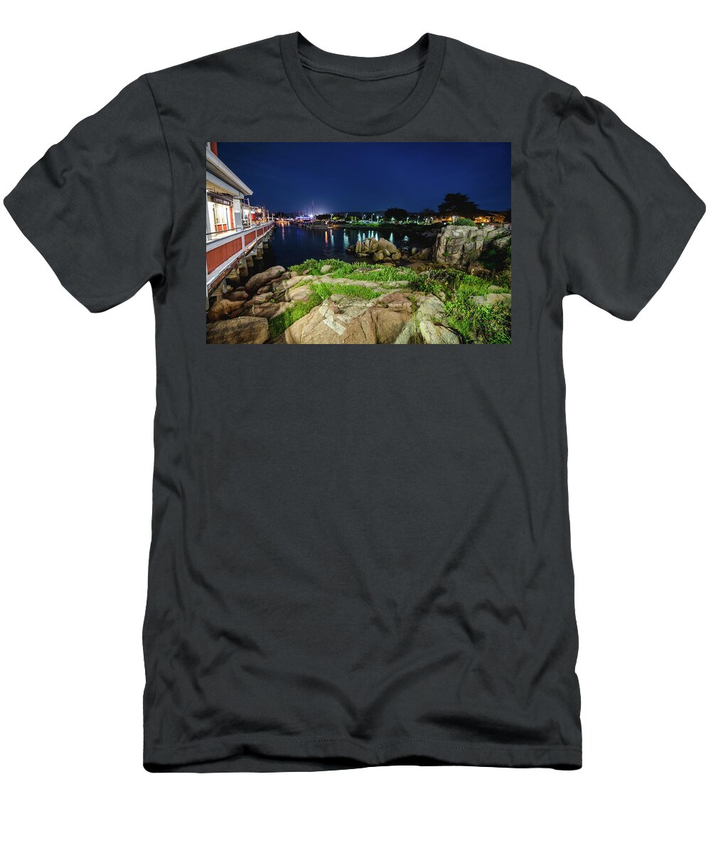 Landscape T-Shirt featuring the photograph The Illuminated Wharf by Margaret Pitcher