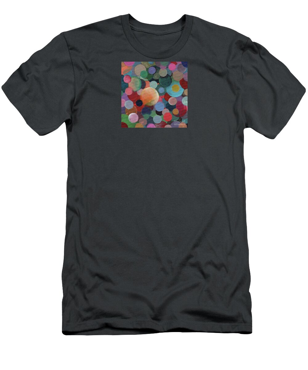 Circles T-Shirt featuring the painting The Joy of Design X L by Helena Tiainen