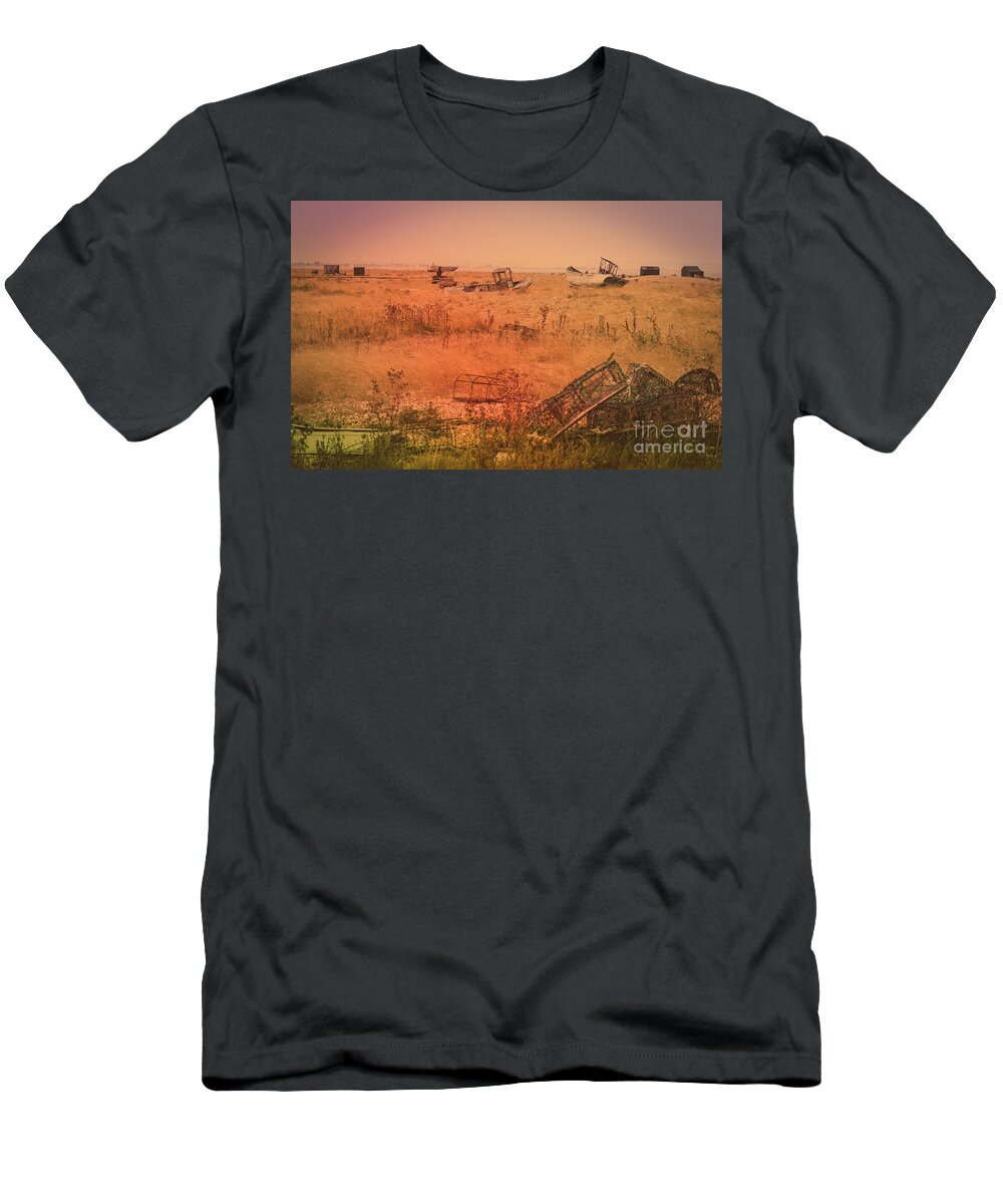 Iron T-Shirt featuring the photograph The Landscape of Dungeness Beach, England 2 by Perry Rodriguez