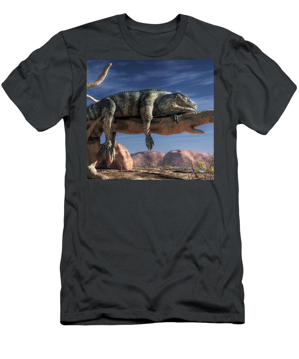 Lazy Lizard T-Shirt featuring the digital art The Lazy Lizard by Daniel Eskridge
