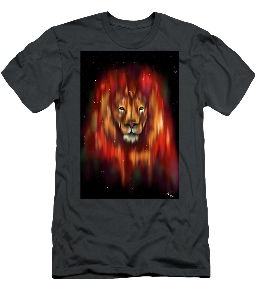 Lion T-Shirt featuring the digital art The Lion, The Bull And The Hunter by Norman Klein