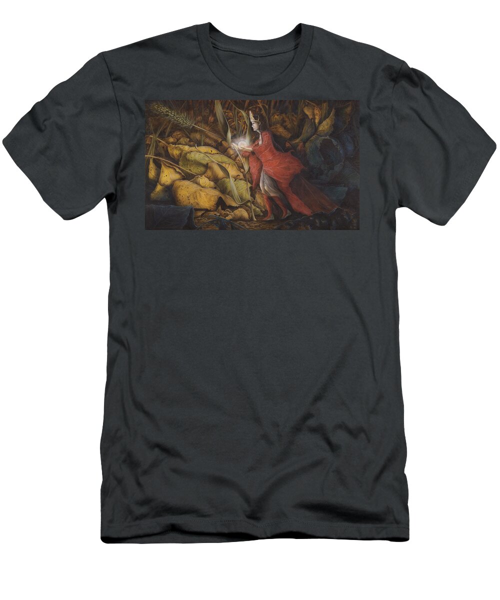  T-Shirt featuring the painting The Little Peoples' Queen by Wayne Pruse