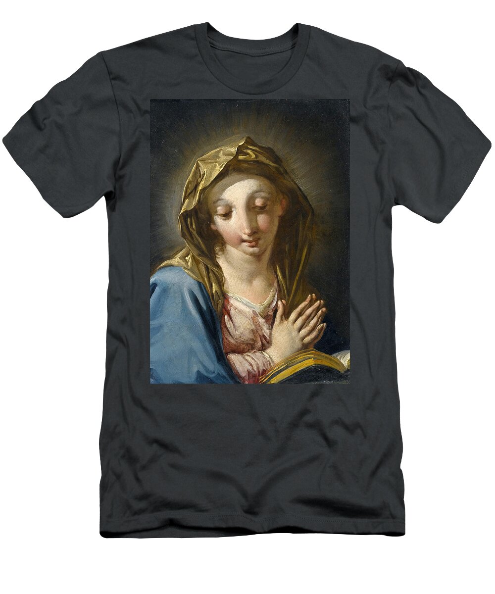 Giambattista Pittoni T-Shirt featuring the painting The Madonna annunciate by Giambattista Pittoni
