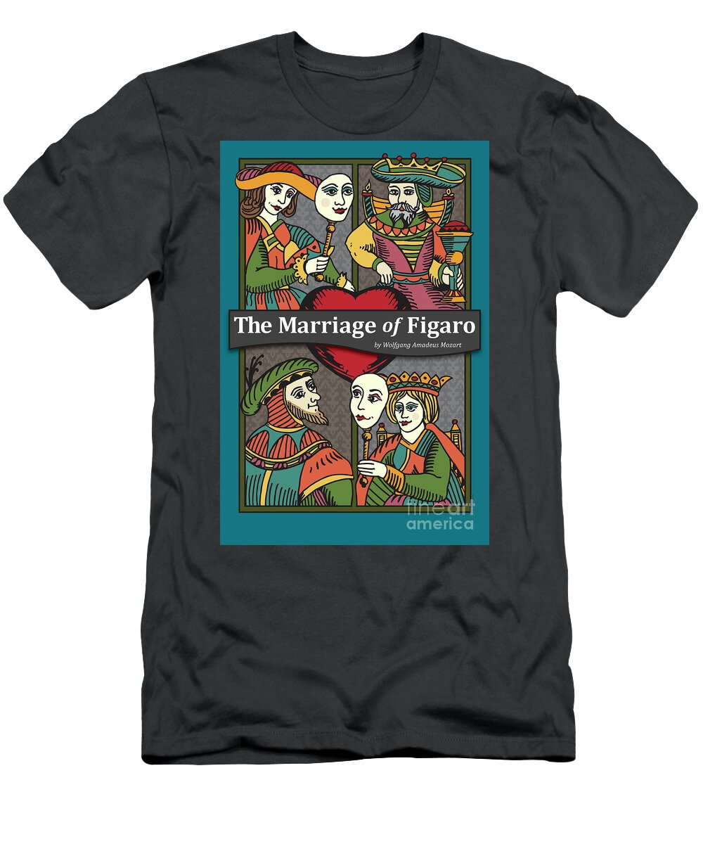 Mozart T-Shirt featuring the digital art The Marriage of Figaro by Joe Barsin