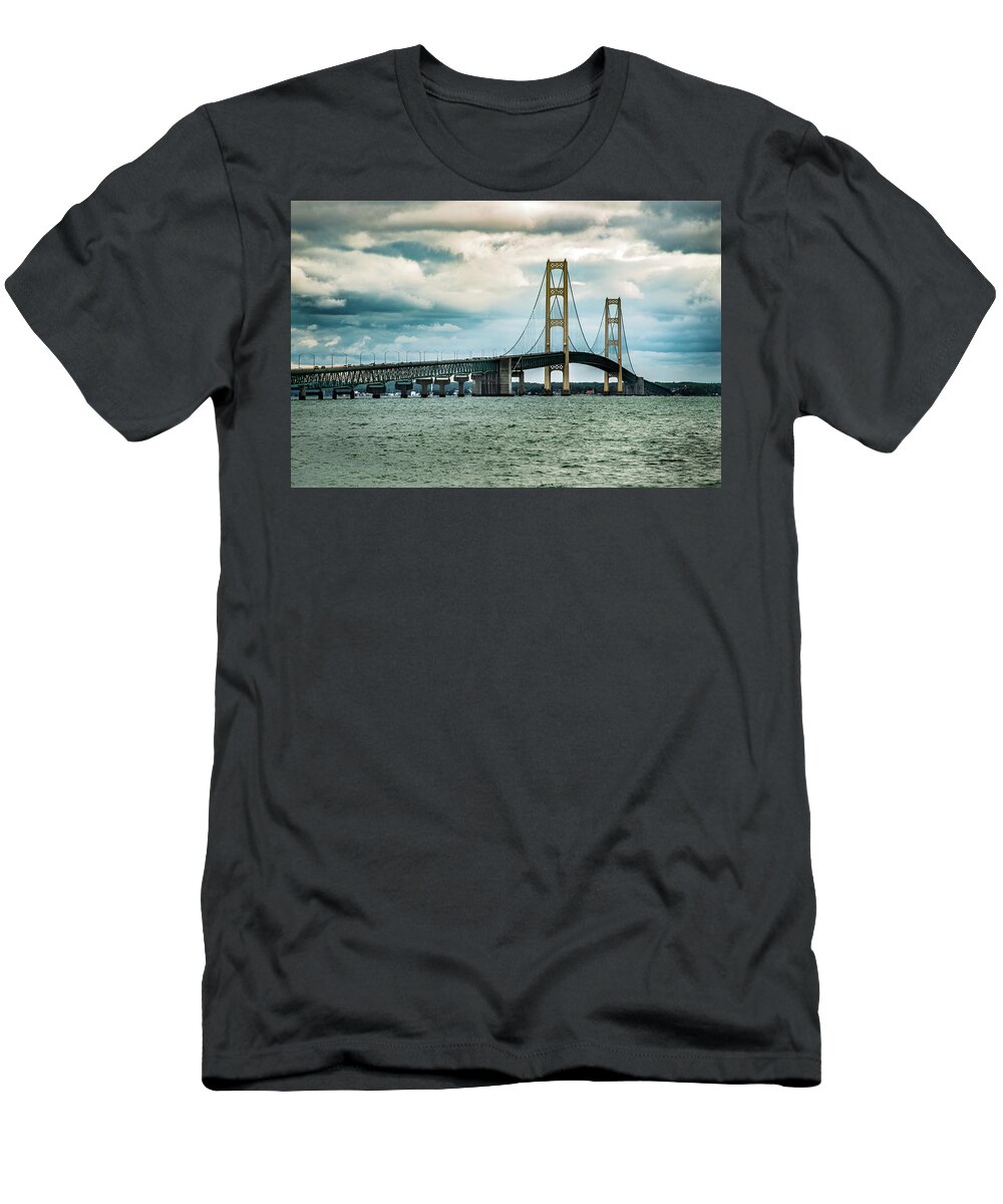 Bridge T-Shirt featuring the photograph The Mighty Mac by Onyonet Photo studios
