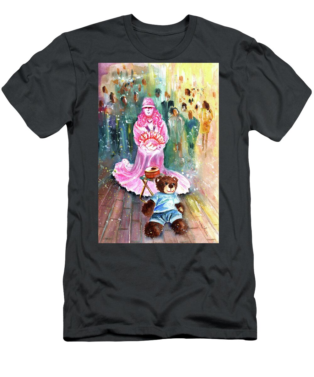 Truffle Mcfurry T-Shirt featuring the painting The Mime From Benidorm by Miki De Goodaboom