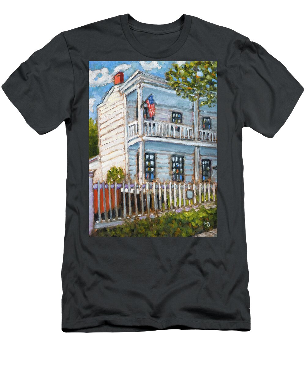Montieth T-Shirt featuring the painting The Montieth House by Mike Bergen