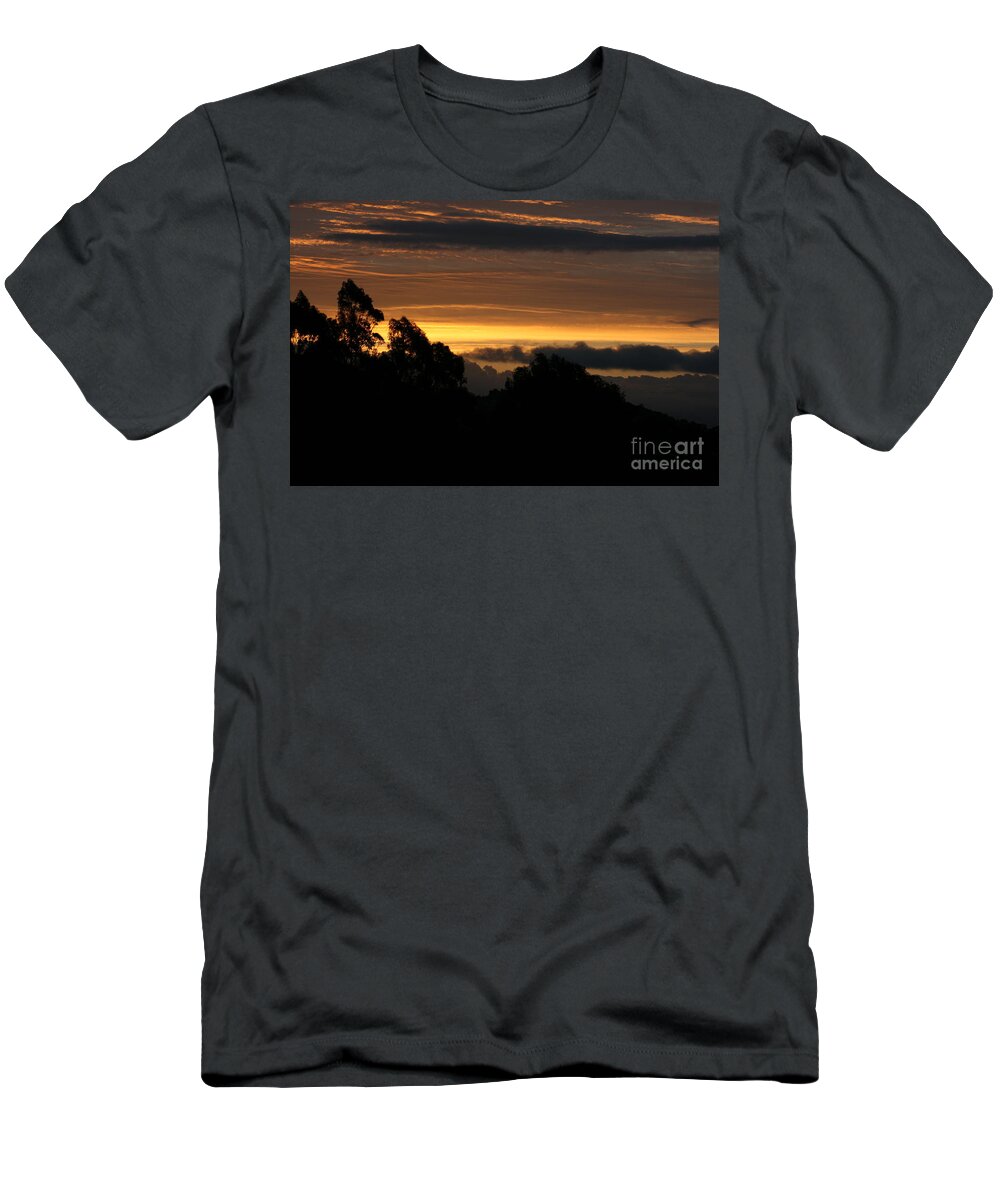 San Bruno Mountain T-Shirt featuring the photograph The Mountain at Sunrise by Cynthia Marcopulos