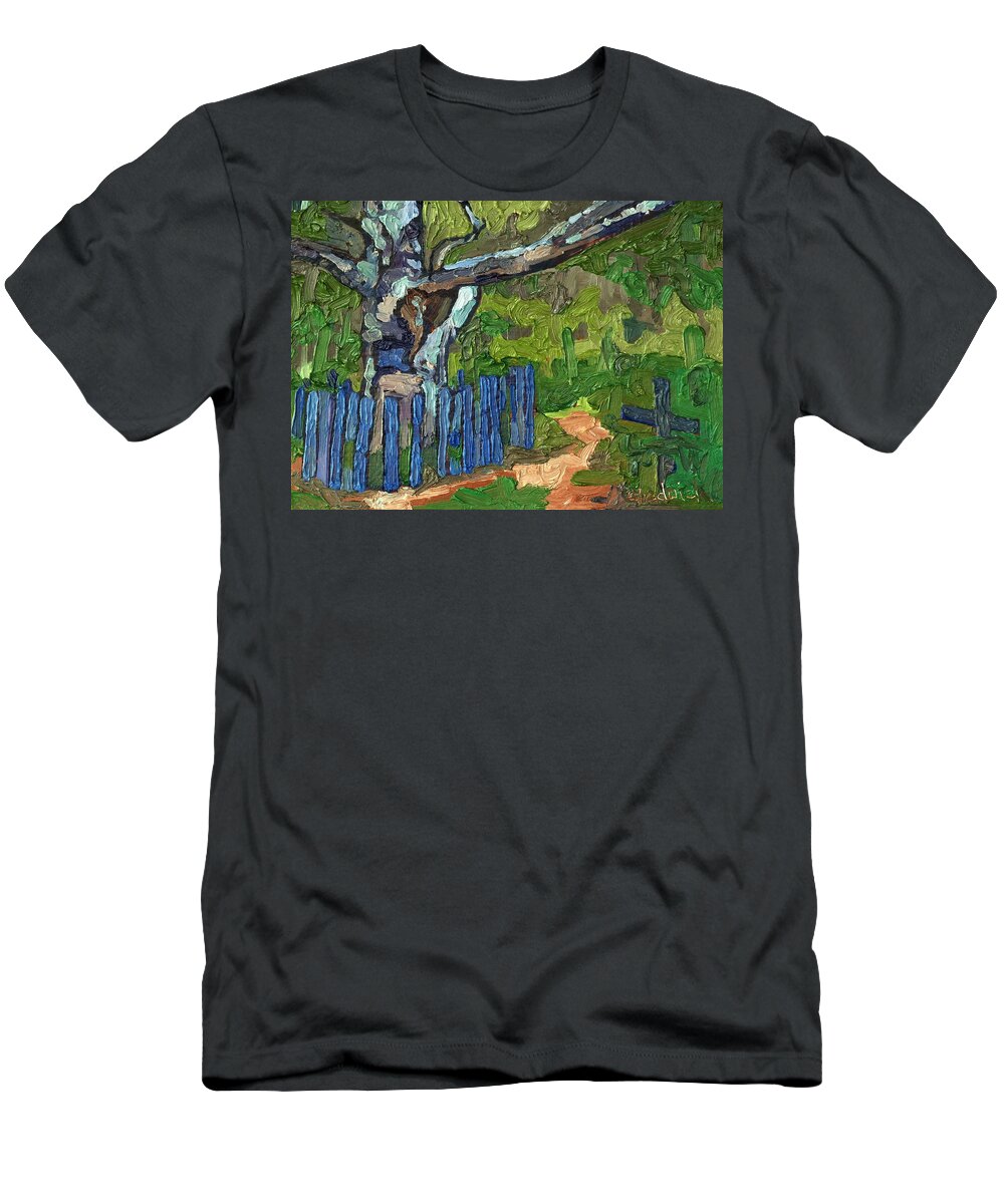 Birch T-Shirt featuring the painting The Old Birch by Phil Chadwick