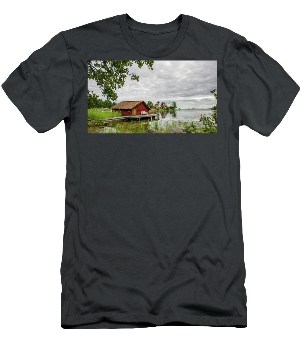The Old Boat-house T-Shirt featuring the photograph The old boat-house by Torbjorn Swenelius