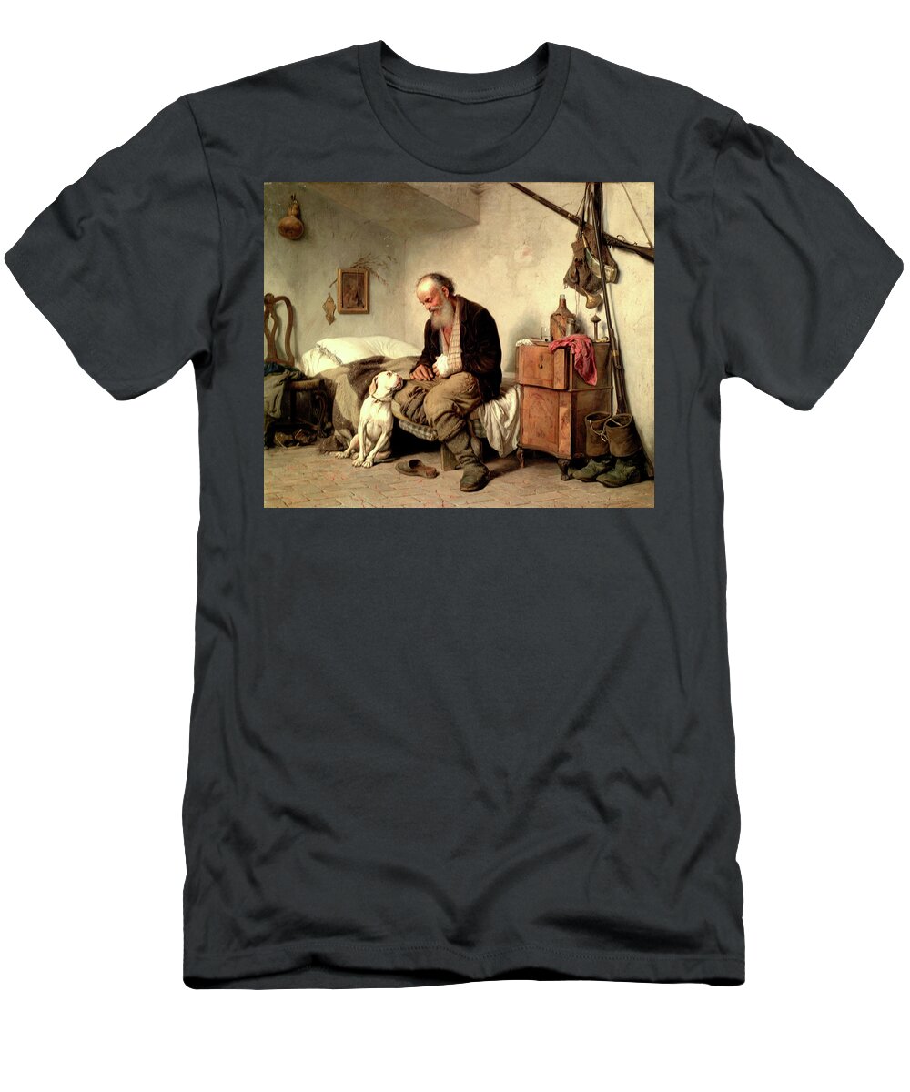 Georges Jules Victor Clairin - The Old Man And His Best Friend T-Shirt featuring the painting The old man and his best friend by Georges Jules Victor Clairin