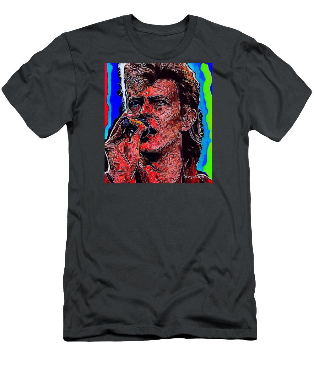 David Bowie T-Shirt featuring the painting The One, The Only, David Bowie by Ted Azriel