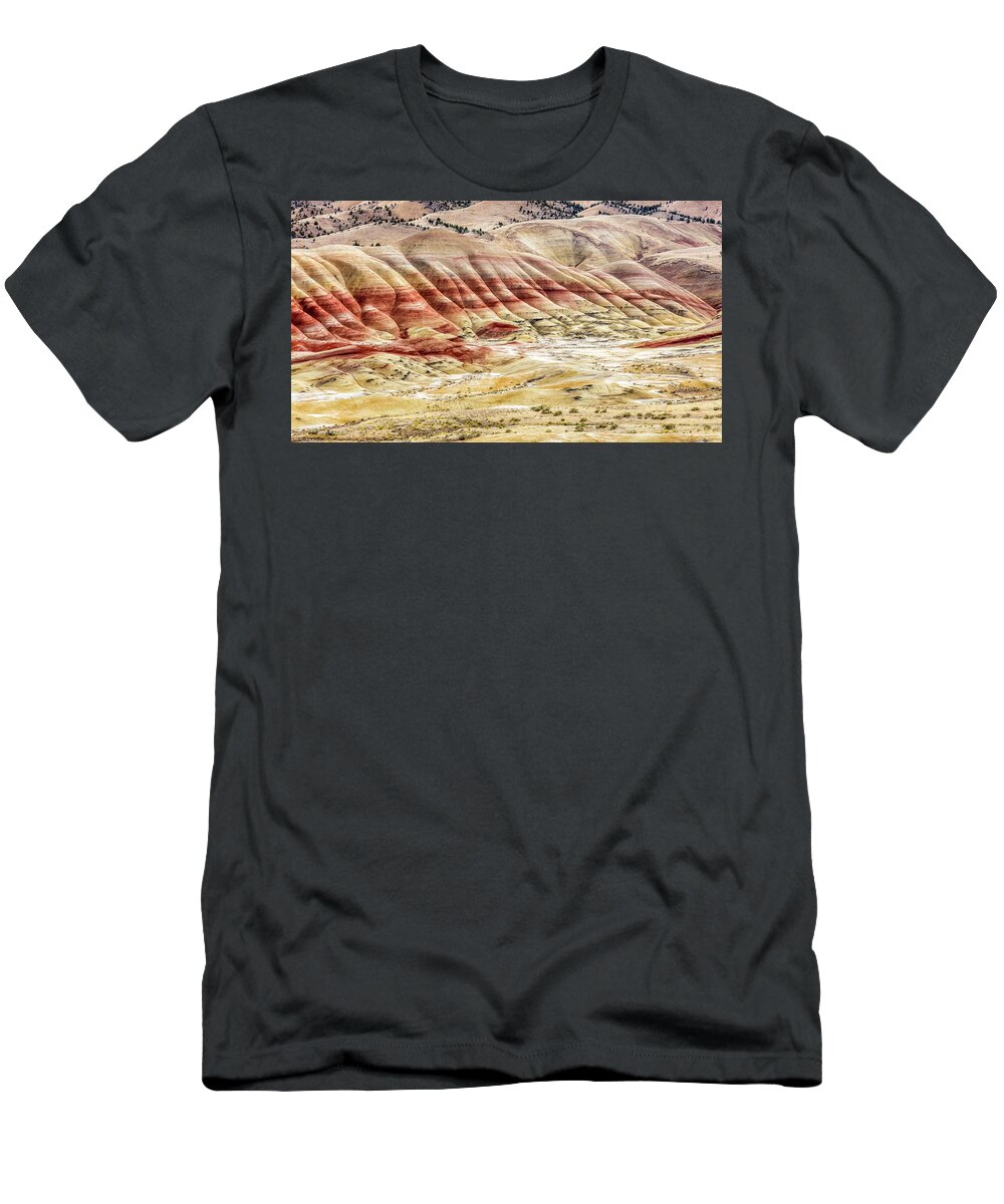 Painted Hills T-Shirt featuring the photograph The Painted Hills of John Day Fossil Beds by Pierre Leclerc Photography