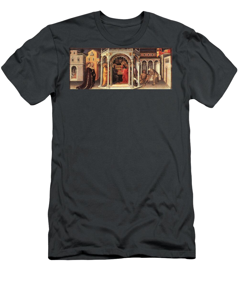 The Presentation In The Temple T-Shirt featuring the painting The Presentation in the Temple by MotionAge Designs