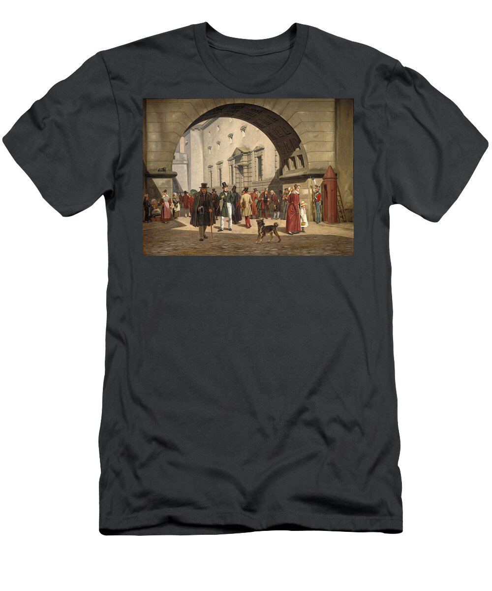 Martinus Rorbye T-Shirt featuring the painting The Prison of Copenhagen by Martinus Rorbye