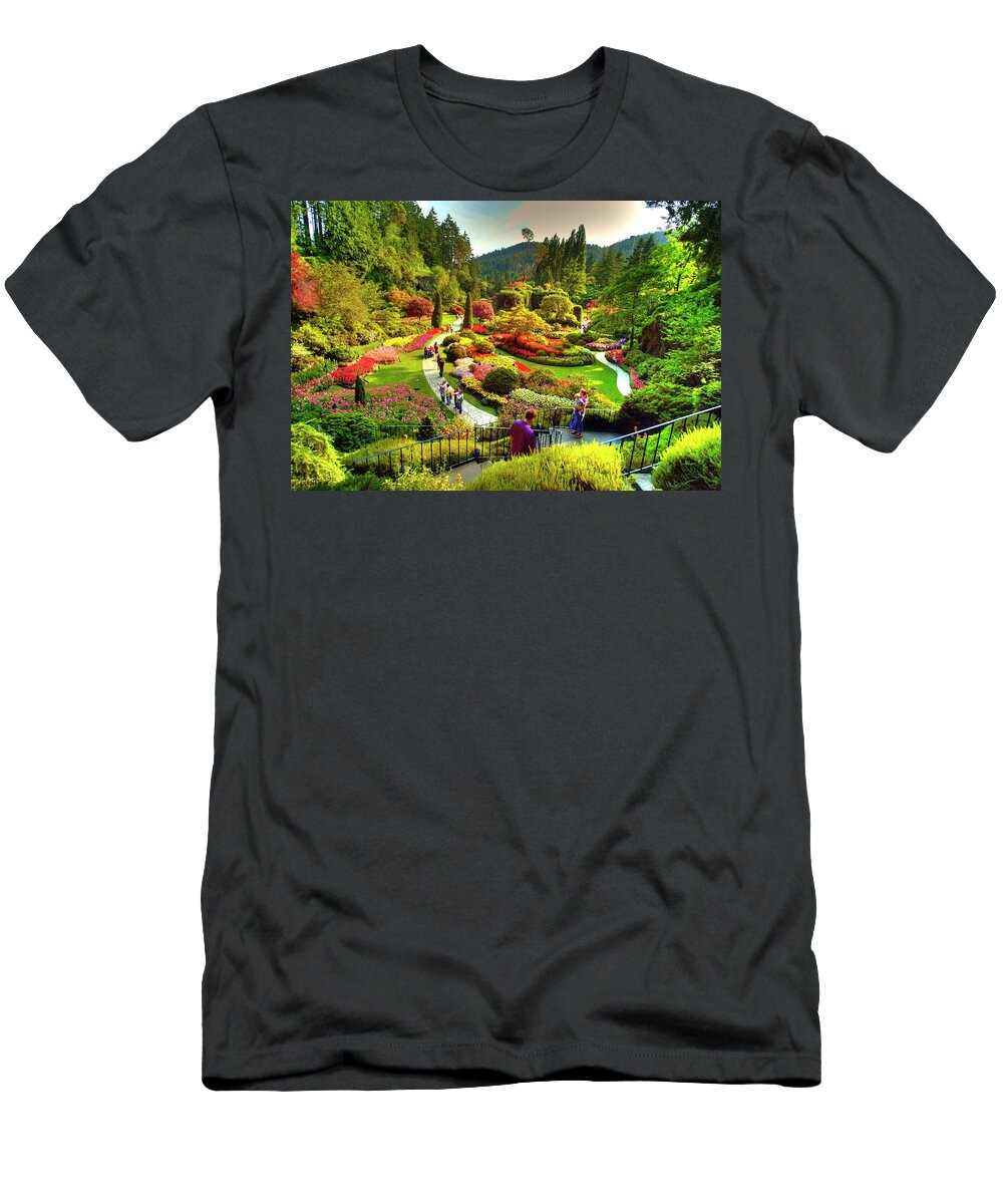 Butchart T-Shirt featuring the photograph The Quarry 1 by Lawrence Christopher