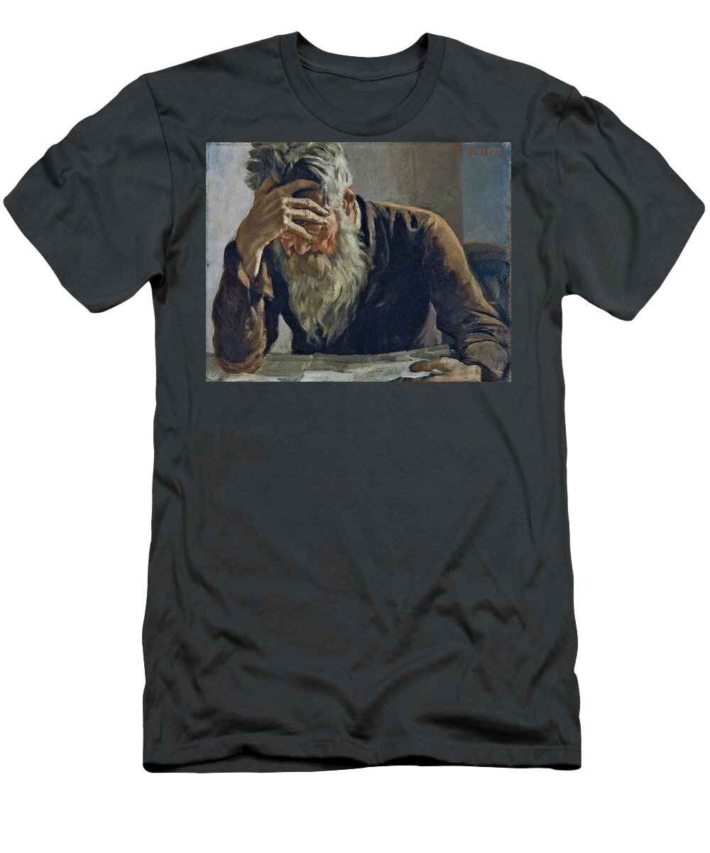 19th Century Art T-Shirt featuring the painting The Reader by Ferdinand Hodler