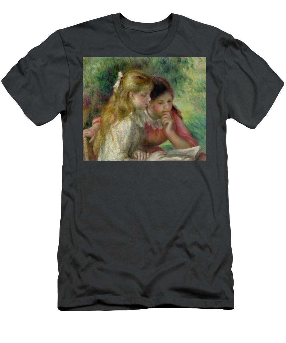 Renoir T-Shirt featuring the painting The Reading by Pierre Auguste Renoir