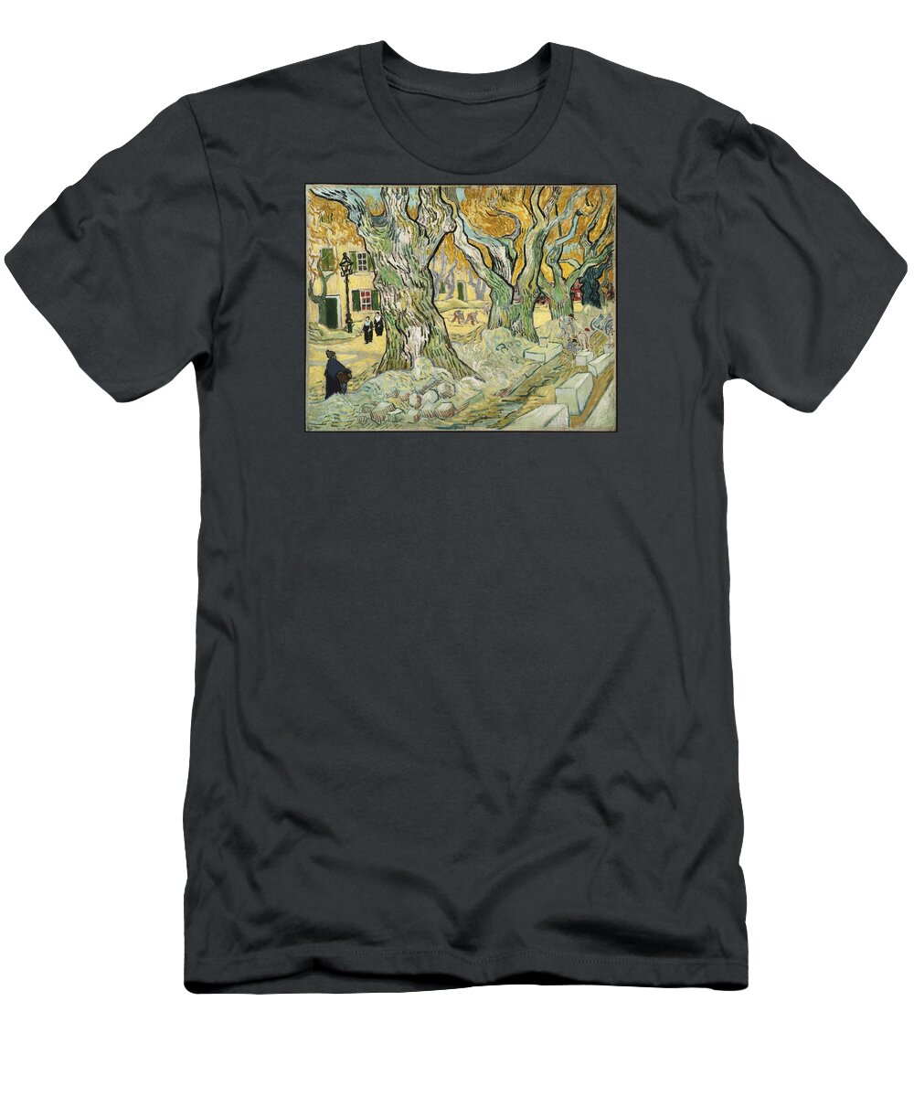 Artist T-Shirt featuring the painting The Road Menders #5 by Vincent Van Gogh