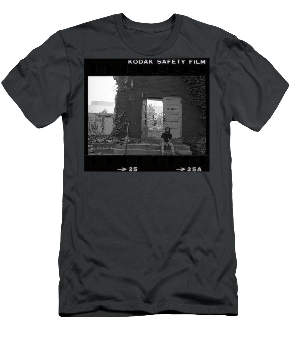 Northwestern University T-Shirt featuring the photograph The Speech Annex and Peter Steven, Full Frame, 1980 by Jeremy Butler