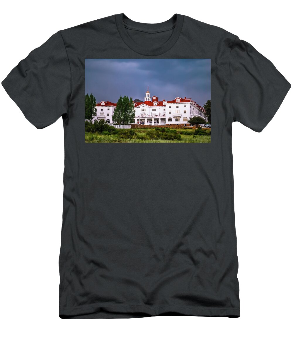 America T-Shirt featuring the photograph The Stanley Hotel - Estes Park Colorado by Gregory Ballos