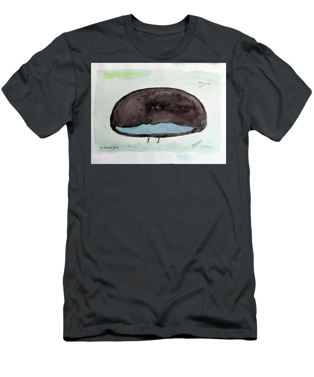 Superb Bird T-Shirt featuring the painting The Superb Bird by Keshava Shukla