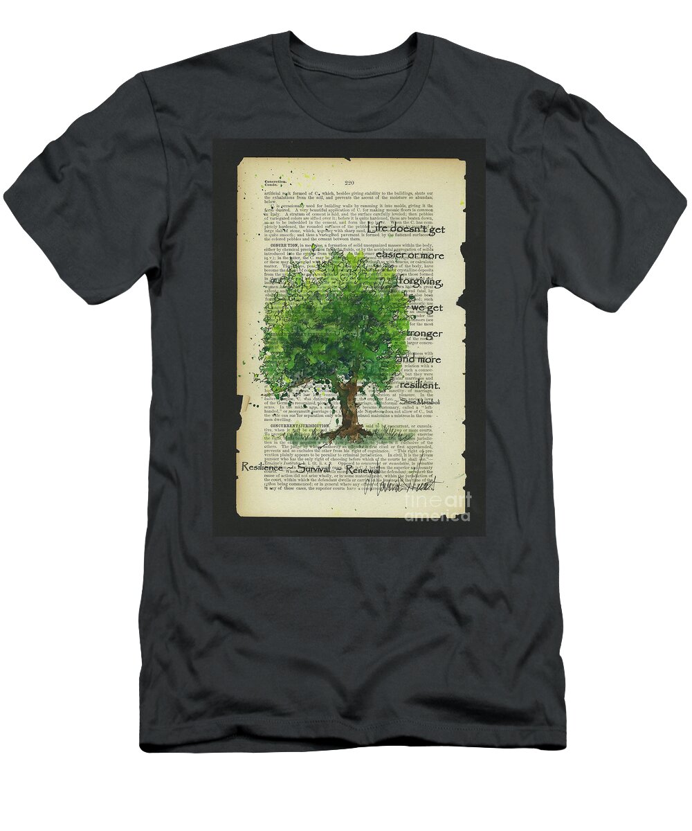 Survivor Tree T-Shirt featuring the painting The Survivor Tree 9/11 by Maria Hunt