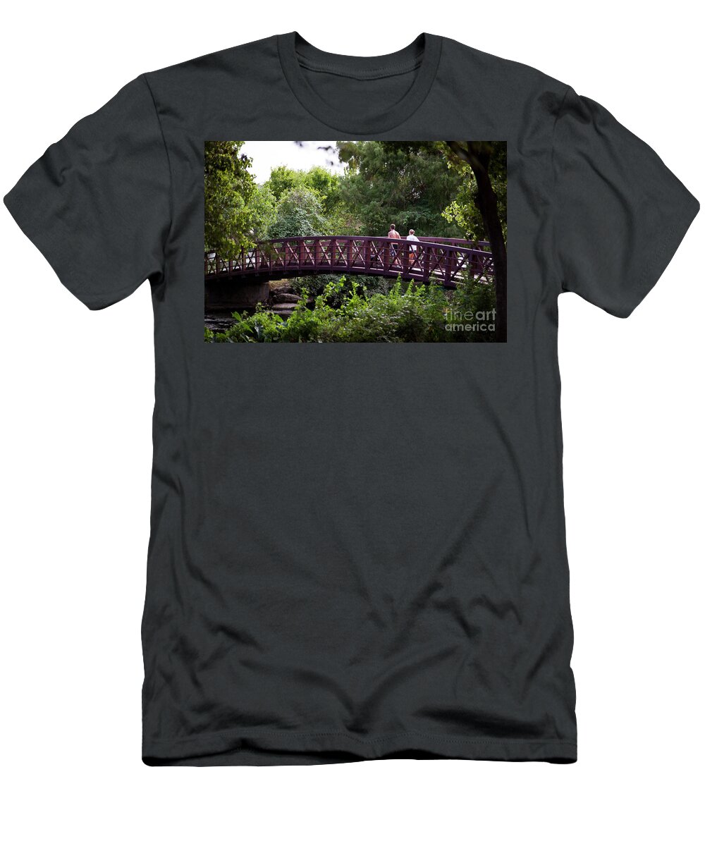 Town Lake Hike And Bike Trail T-Shirt featuring the photograph The Town Lake Hike and Bike Trail offers runners a paradise of lush green trails along Lady Bird Lake in Austin Texas by Dan Herron