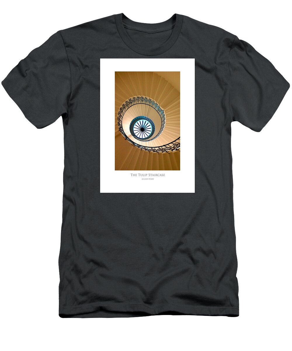 Stairs T-Shirt featuring the digital art The Tulip Staircase by Julian Perry