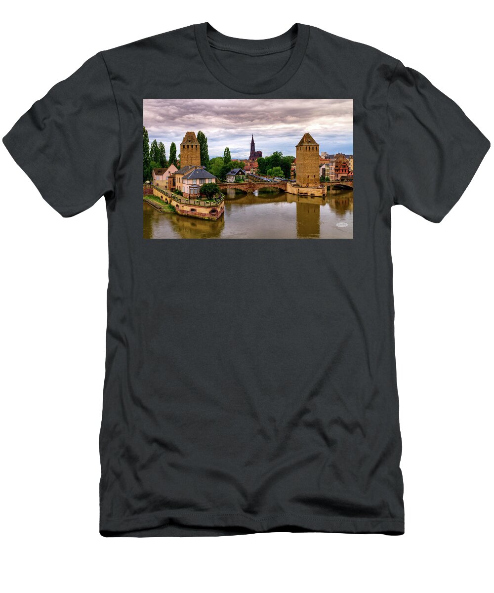 Strasbourg T-Shirt featuring the photograph The twin watchtowers of the Ponts Couverts, Strasbourg, France by Elenarts - Elena Duvernay photo