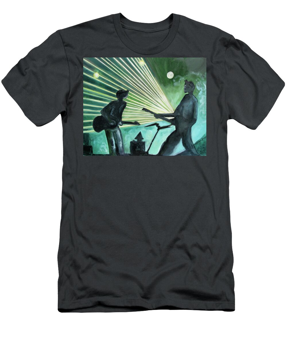 Music T-Shirt featuring the painting The Um Experience number one by Patricia Arroyo