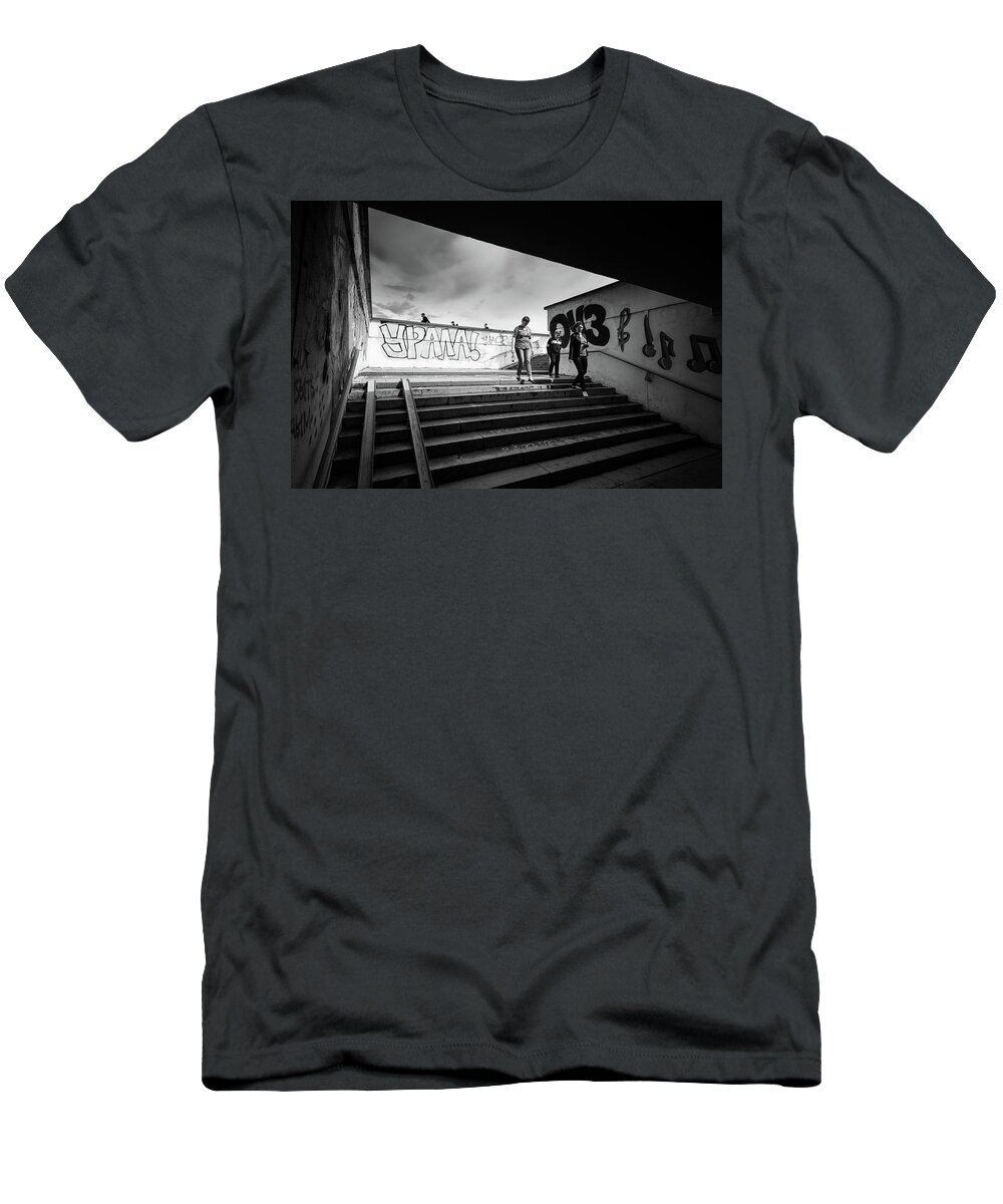Urban Underpass T-Shirt featuring the photograph The Underpass by John Williams