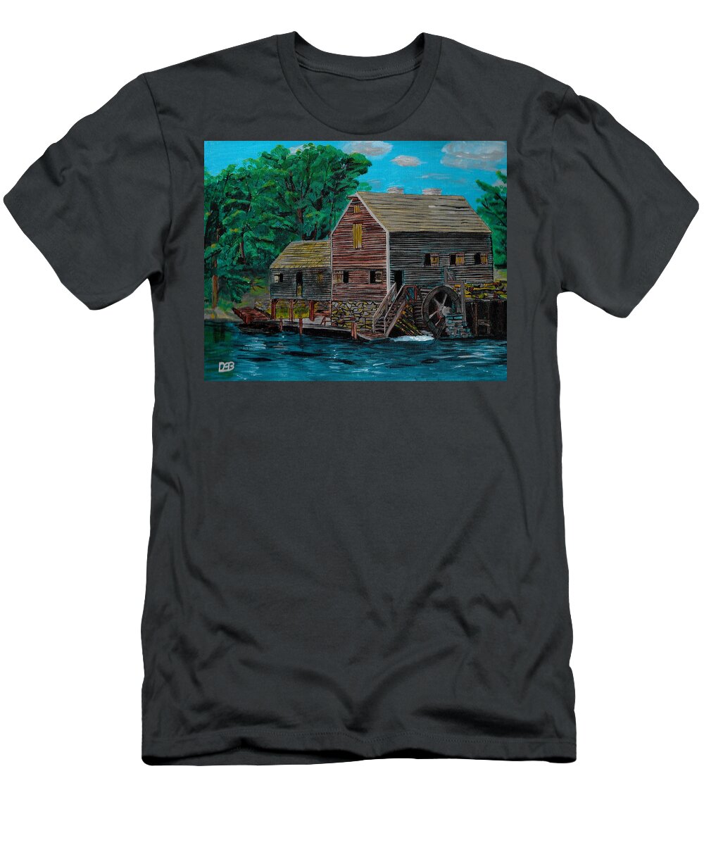 Water T-Shirt featuring the painting The Water Mill by David Bigelow