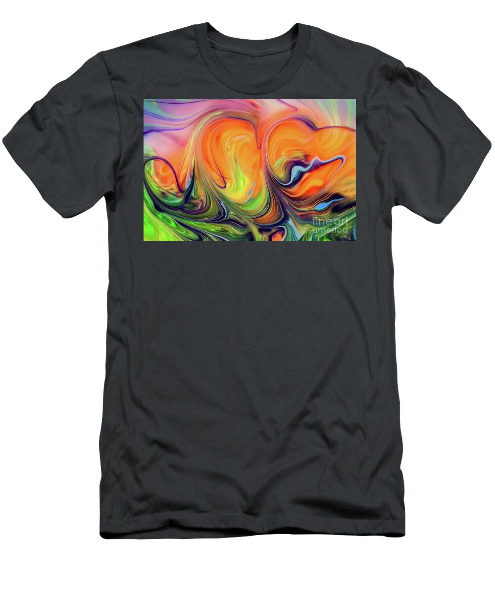 Abstract T-Shirt featuring the mixed media The Wave by Patti Schulze