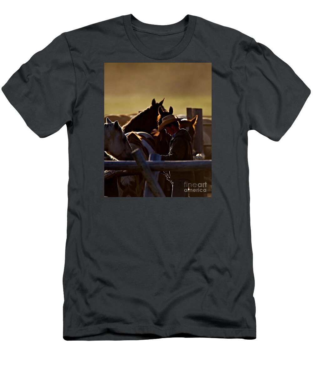 Wrangler T-Shirt featuring the photograph The Wrangler by Daryl L Hunter