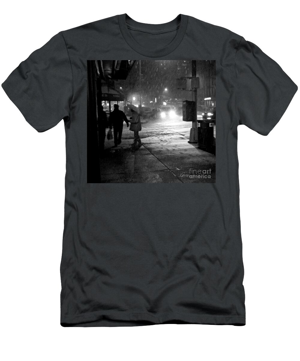 Winter T-Shirt featuring the photograph Theres No Time Like Snow Time - Winter in New York by Miriam Danar