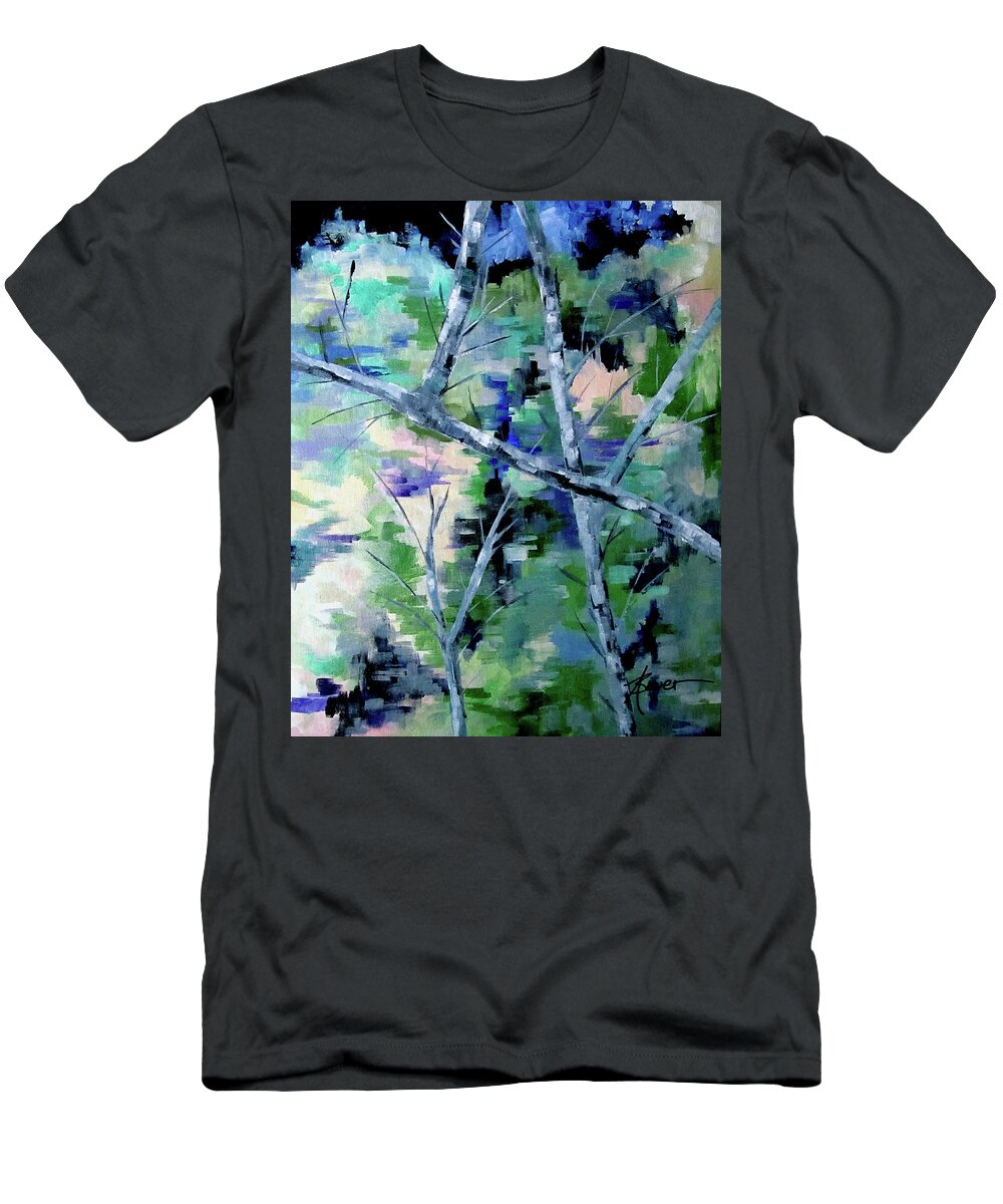 Trees T-Shirt featuring the painting Thorns and Thistles by Adele Bower