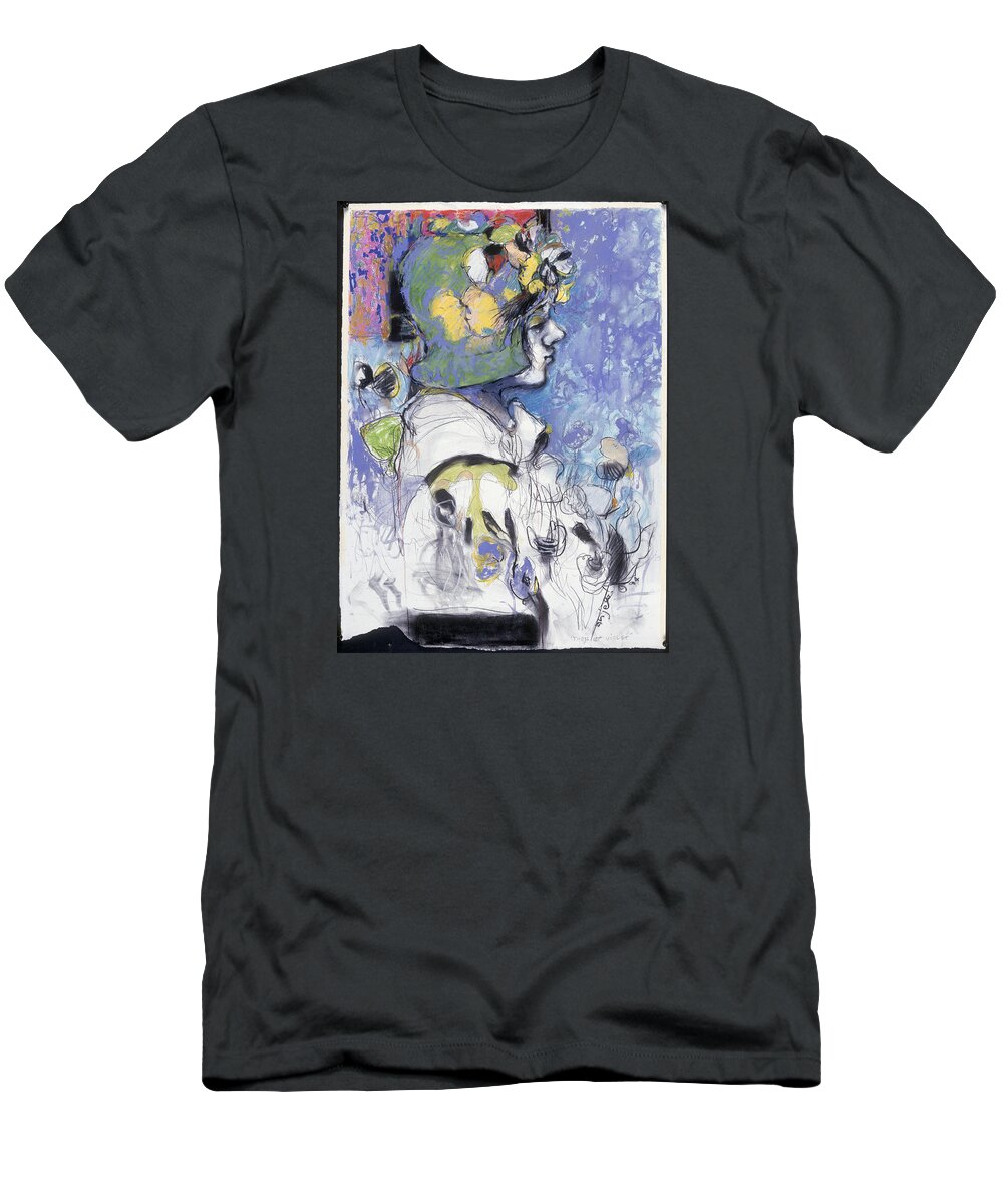 Classical T-Shirt featuring the drawing Thots Of Violet by Mykul Anjelo