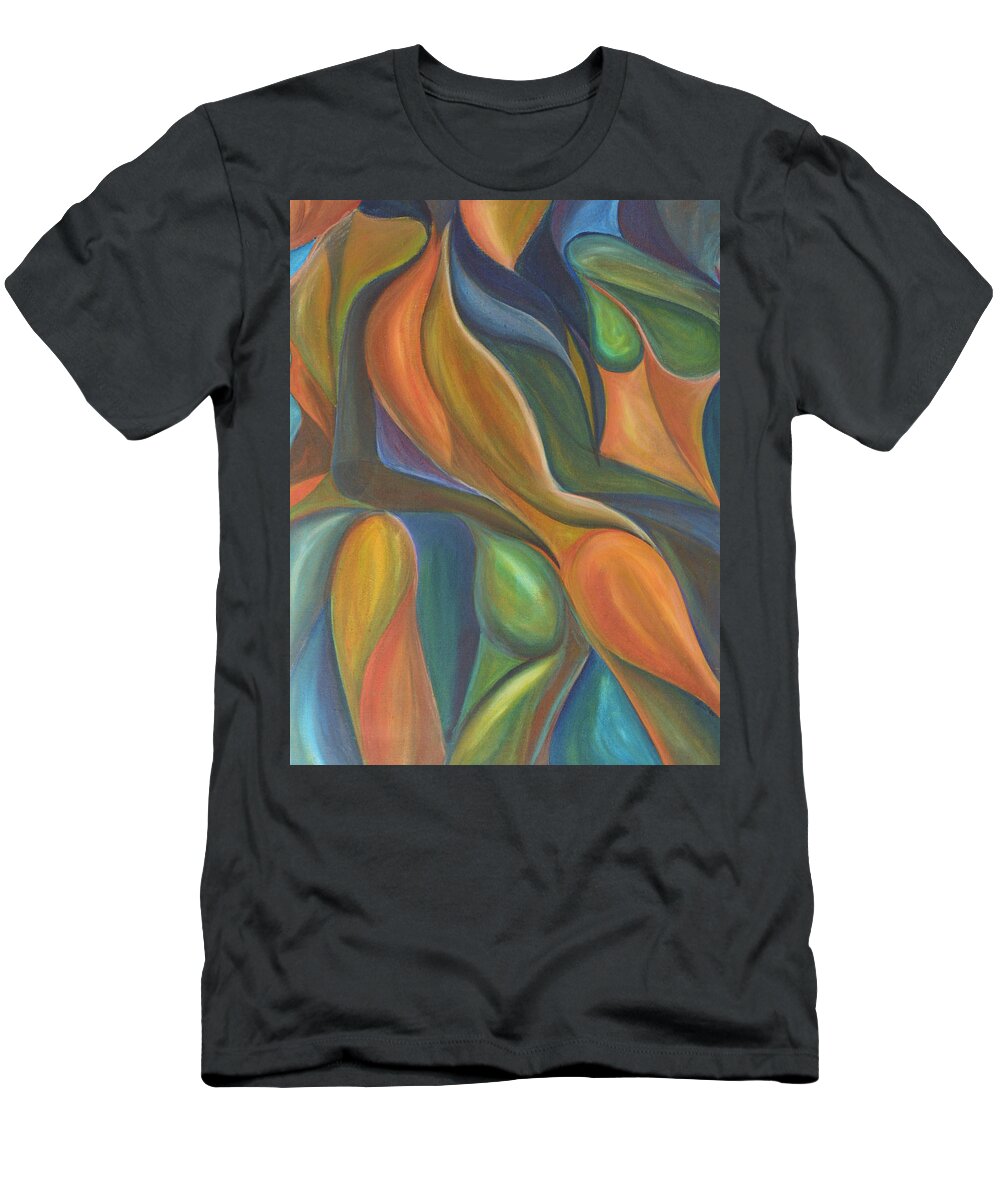 Figure T-Shirt featuring the painting Three Dancers Smooth by Trina Teele
