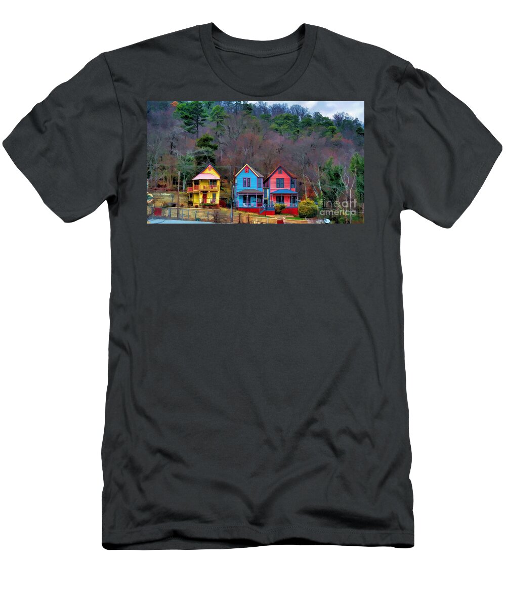 Landscape T-Shirt featuring the photograph Three Houses Hot Springs AR by Diana Mary Sharpton