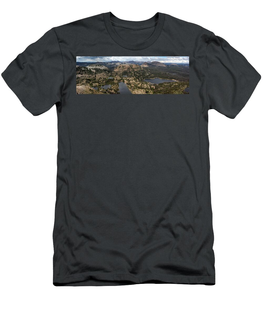 Utah T-Shirt featuring the photograph Three Lakes Divide Panoramic by Brett Pelletier