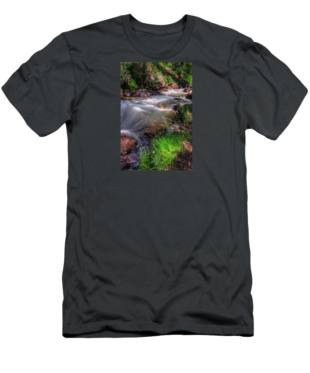 Fine Art Photography T-Shirt featuring the photograph Three Mile Creek, Harmony by John Strong