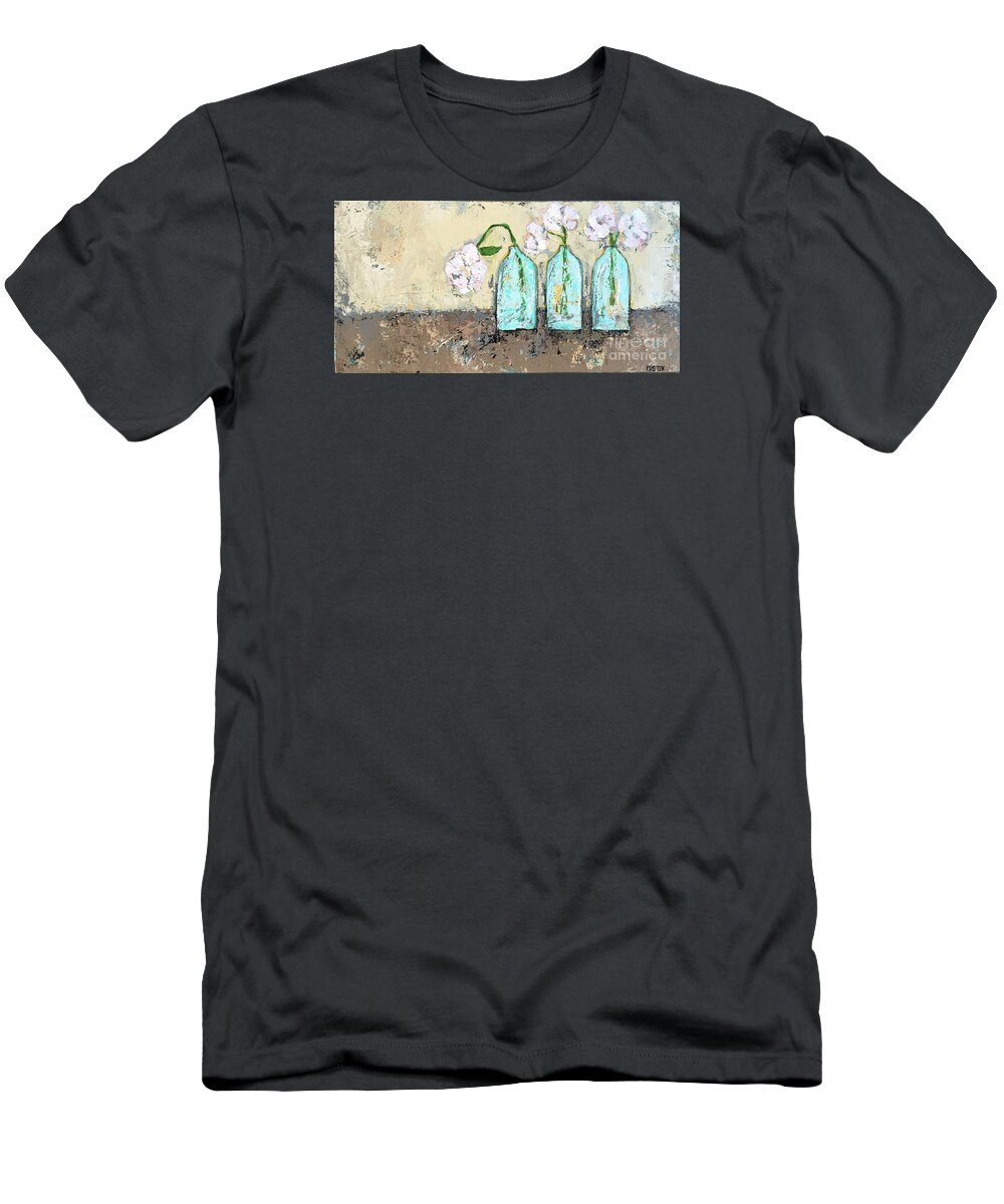 Floral T-Shirt featuring the painting Three of a Kind by Kirsten Koza Reed