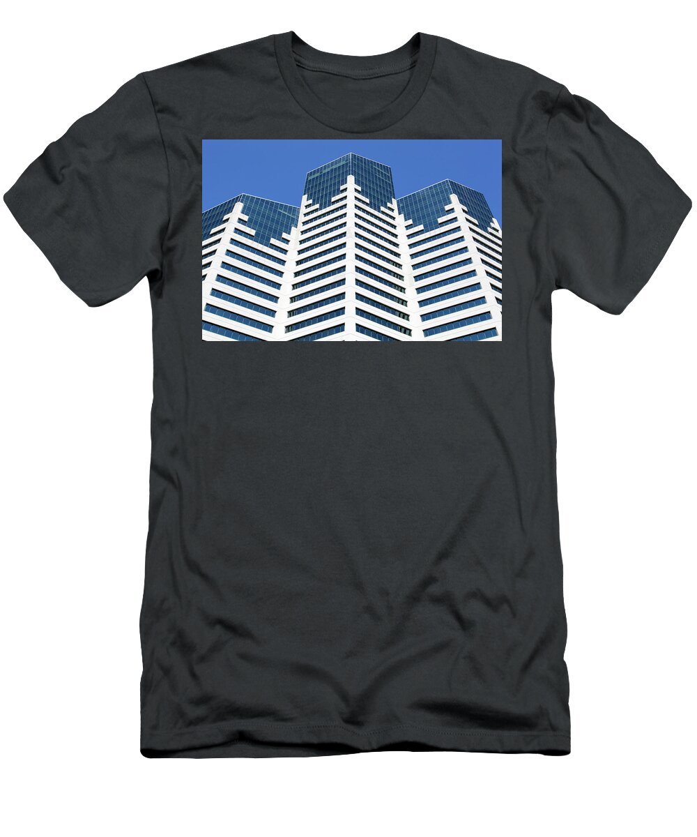 Buildings T-Shirt featuring the photograph Three Towers by Ramunas Bruzas