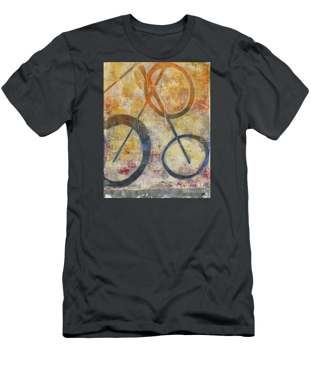 Abstract T-Shirt featuring the painting Three Worlds I by Laurel Englehardt
