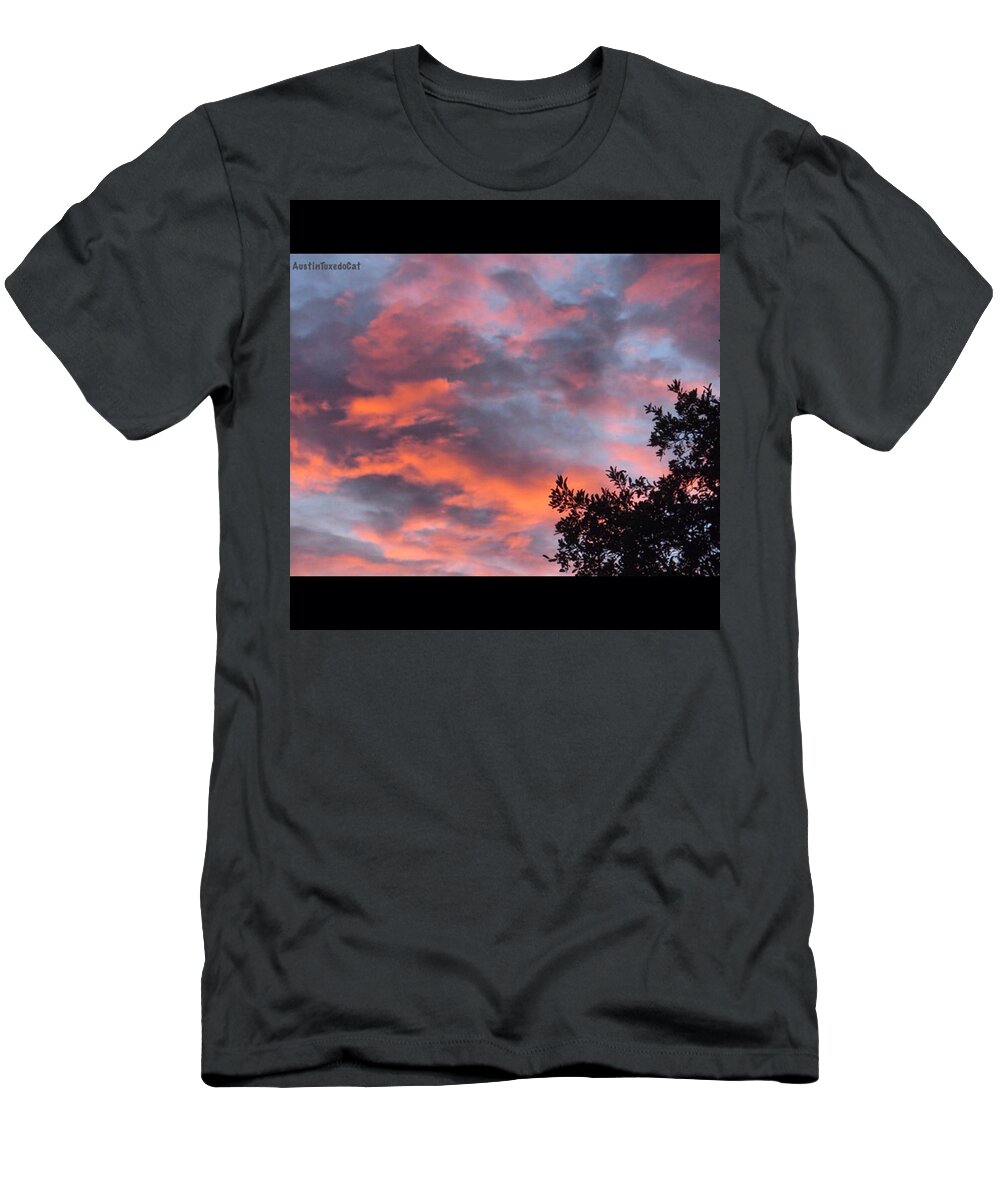 Sunrise_and_sunsets T-Shirt featuring the photograph Throwback To #storms And #fire In The by Austin Tuxedo Cat