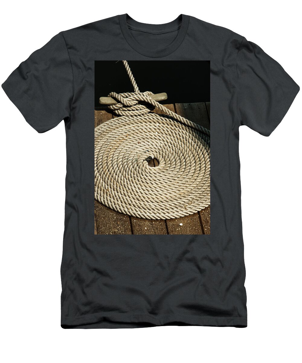 Nautical T-Shirt featuring the photograph Tied off by Jason Hughes