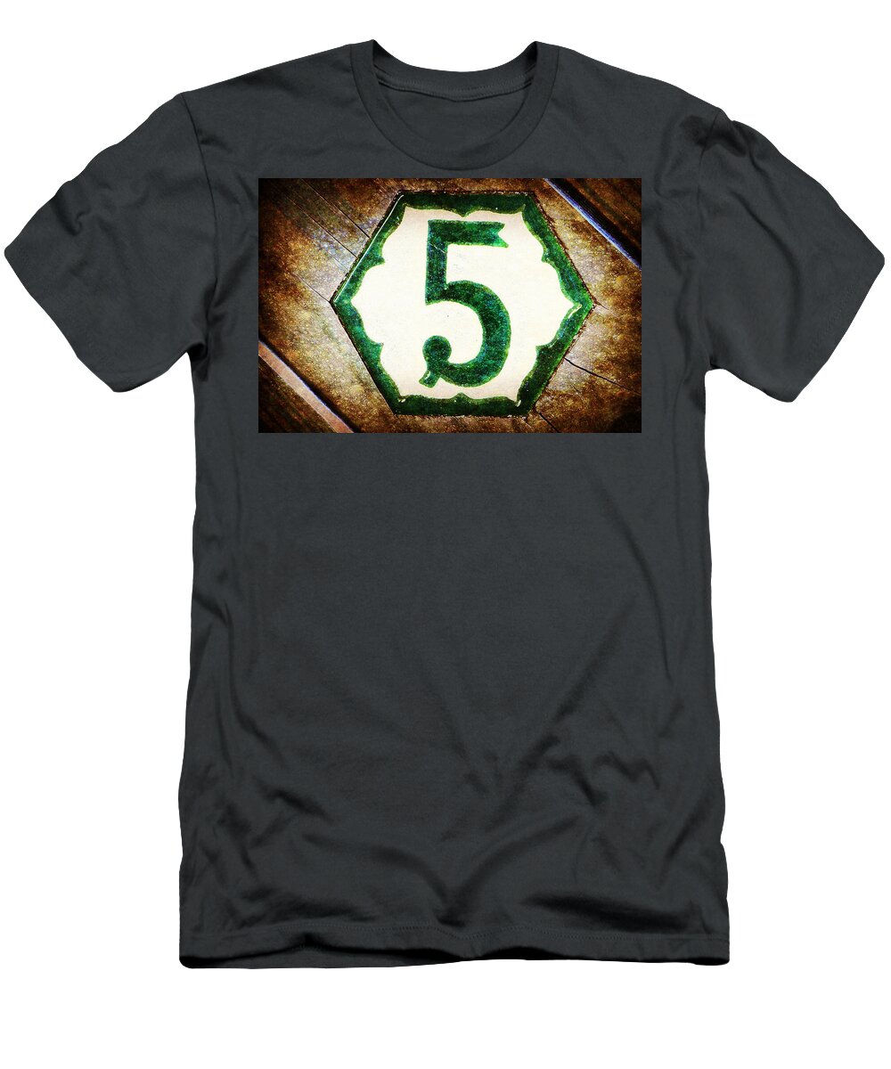 Five T-Shirt featuring the digital art Tile 5 by Valerie Reeves